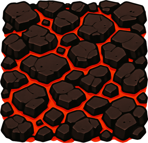 Volcanic rocks for a ground.
In-Game asset.  2d.  High contrast.  No shadows