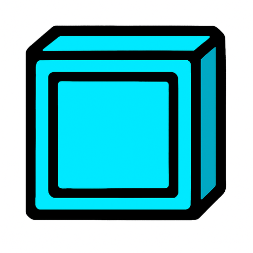 Cyan Block.
In-Game asset.  2d.  High contrast.  No shadows
