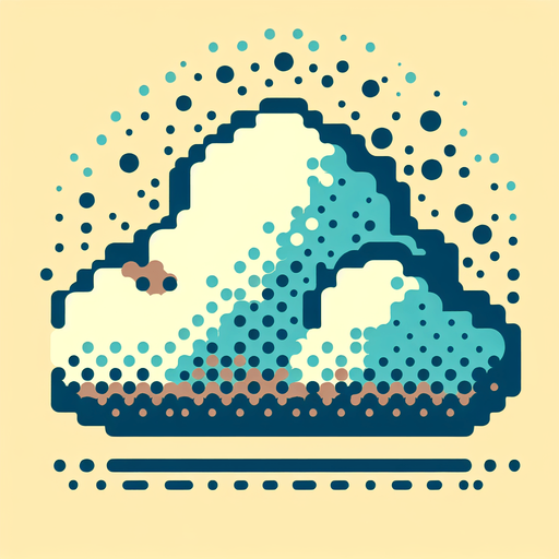 cloud. Dot picture. Single Game Texture. In-Game asset. 2d. Blank background. High contrast. No shadows.