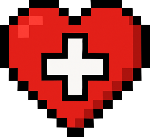 Coeur de points de vie.
In-Game asset.  2d.  High contrast.  No shadows