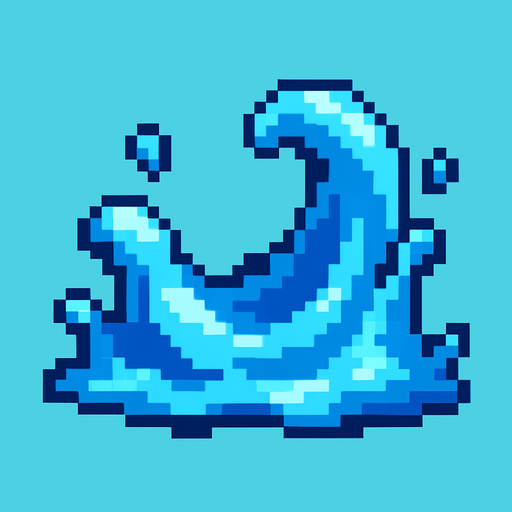 water pixel.
In-Game asset.  2d.  High contrast.  No shadows