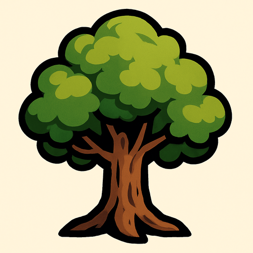 tree.
In-Game asset.  2d.  High contrast.  No shadows