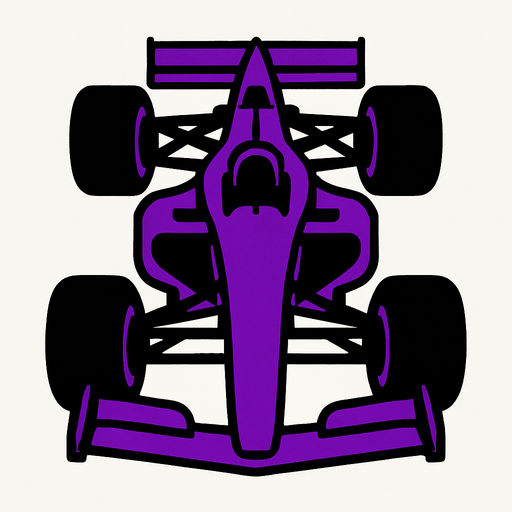 Purple F1 from a bird's eye view..
In-Game asset.  2d.  High contrast.  No shadows