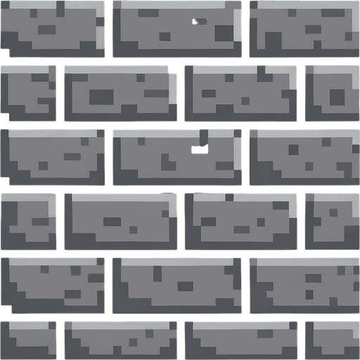 A grey brick wall repeatable wall pattern. retro pixel art..
In-Game asset.  2d.  High contrast.  No shadows