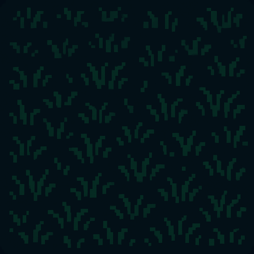 Cesped oscuro de noche pixel art.
In-Game asset.  2d.  High contrast.  No shadows