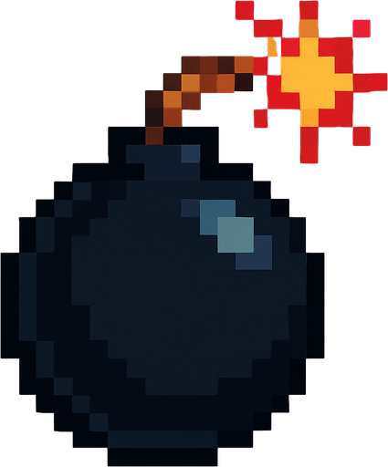Pixel art Bomb..
In-Game asset.  High contrast.  No shadows