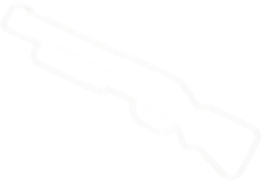 black shotgun icon with white stroke.
In-Game asset.  2d.  High contrast.  No shadows
