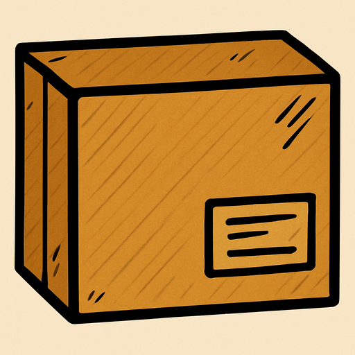 A cardboard.
In-Game asset.  2d.  High contrast.  No shadows