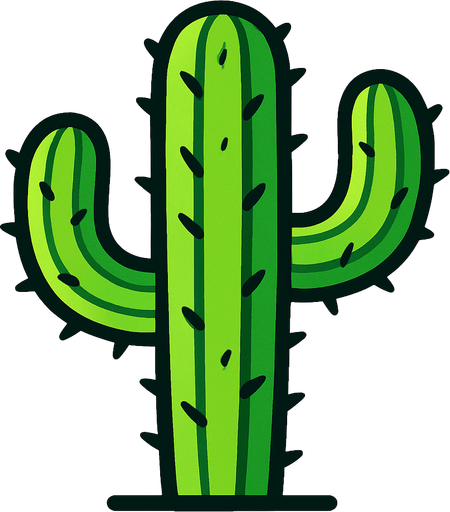 cactus 2d.
In-Game asset.  2d.  High contrast.  No shadows
