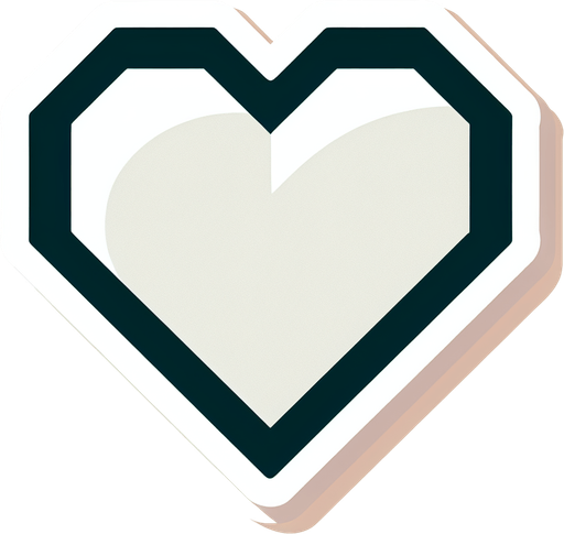 top-down view, videogame heart, 90s style sticker, flat, no perspective, silhouette,  white, cartoon, fun, simple, from above.
Single Game Texture. In-Game asset. 2d. Blank background. High contrast. No shadows.