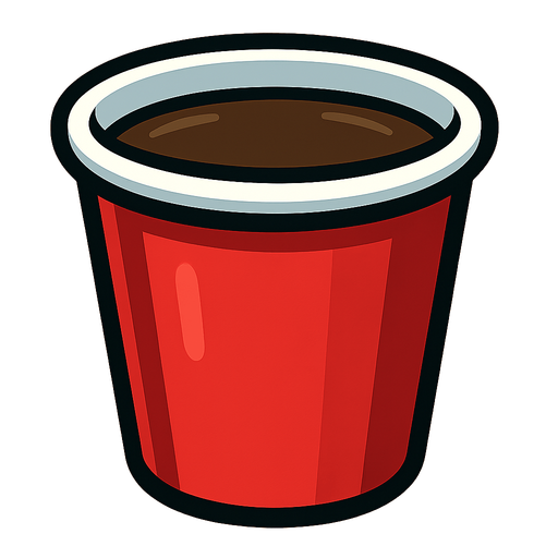 Red cup.
In-Game asset.  2d.  High contrast.  No shadows