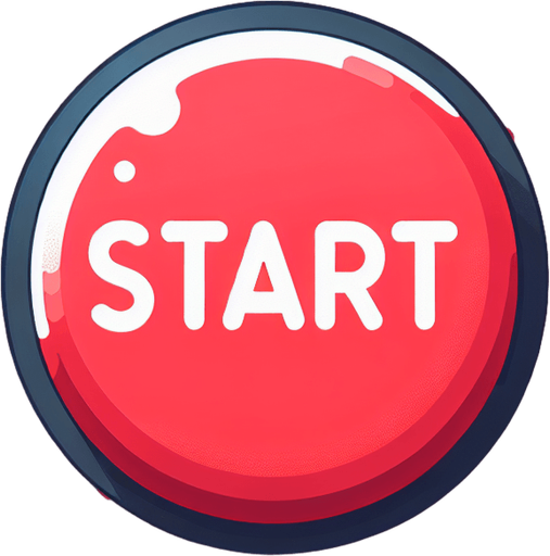 A start button. White on Red..
Single Game Texture. In-Game asset. 2d. Blank background. High contrast. No shadows.