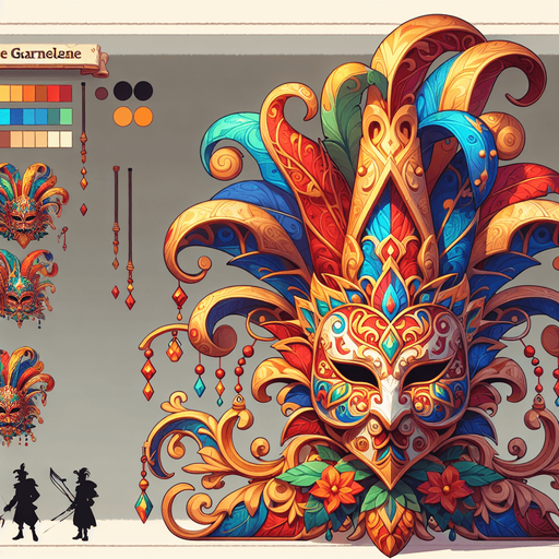 carnevale.
Single Game Texture. In-Game asset. 2d. Blank background. High contrast. No shadows.