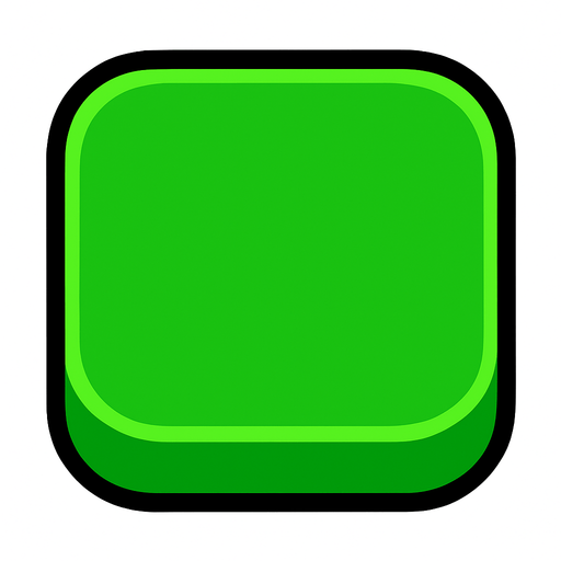 Green block with curved edges.
In-Game asset.  2d.  High contrast.  No shadows
