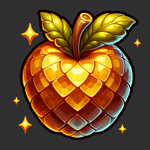Golden Apple
Single Game Texture. In-Game asset. 2d. Blank background. High contrast. No shadows.