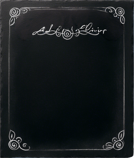 Text "ADEPT ELIXIR" handwritten in white chalk