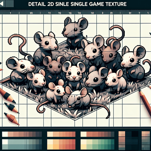 mice.
Single Game Texture. In-Game asset. 2d. Blank background. High contrast. No shadows.