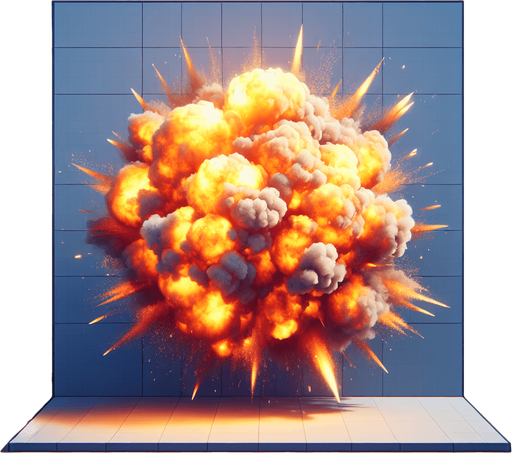 realistic explosion.
Single Game Texture. In-Game asset. 2d. Blank background. High contrast. No shadows.