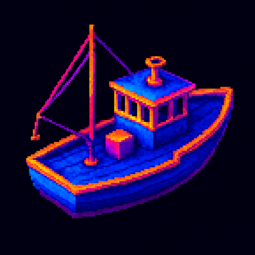 Turn the boat clockwise 45 degrees to face the bow right.