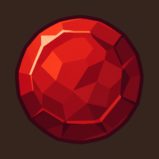 Red gem circle.
In-Game asset.  2d.  High contrast.  No shadows