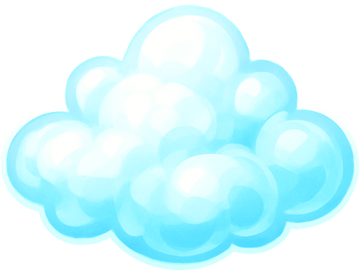 bright transparent cloud.
In-Game asset.  2d.  High contrast.  No shadows