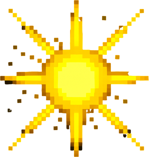 Una luz fuerte de color amarillo, en 32 bits.
In-Game asset.  2d.  High contrast.  No shadows