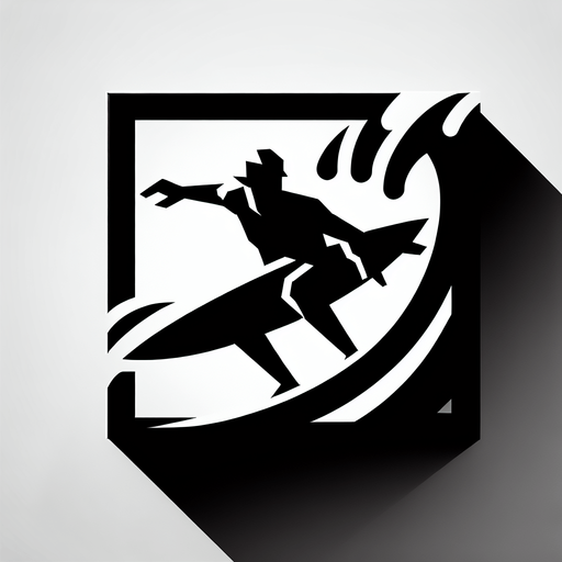 Sörfçü.
Single Game Texture. In-Game asset. 2d. Blank background. High contrast. No shadows.