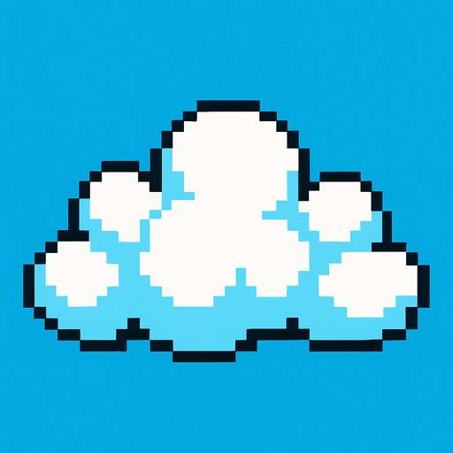 Creame una nubes pixelar.
In-Game asset.  2d.  High contrast.  No shadows