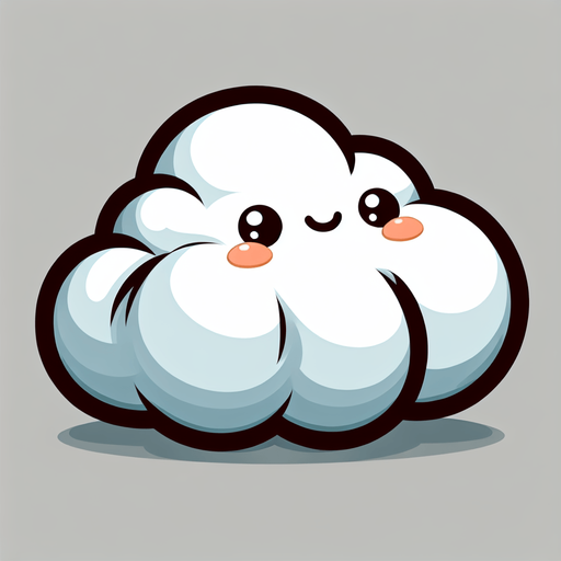 cartoon cloud.
2D, Without background