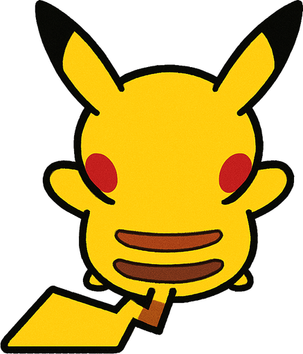 Pikachu visto desde arriba.
In-Game asset.  2d.  High contrast.  No shadows