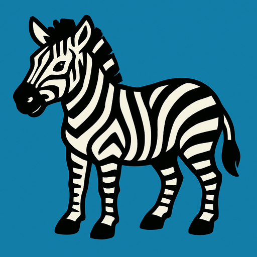 Zebra.
In-Game asset.  2d.  High contrast.  No shadows