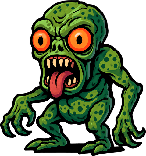 çirkin korkutucu uzaylı.
In-Game asset.  2d.  High contrast.  No shadows