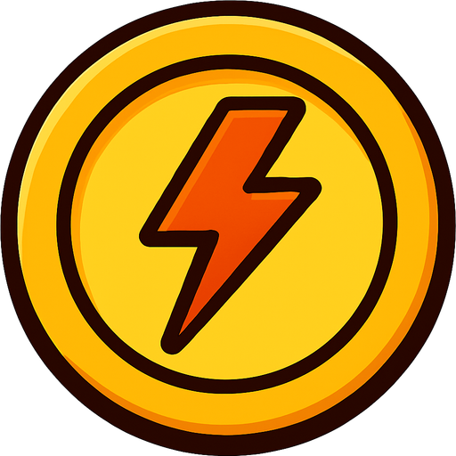 power coin.
In-Game asset.  2d.  High contrast.  No shadows. power coin