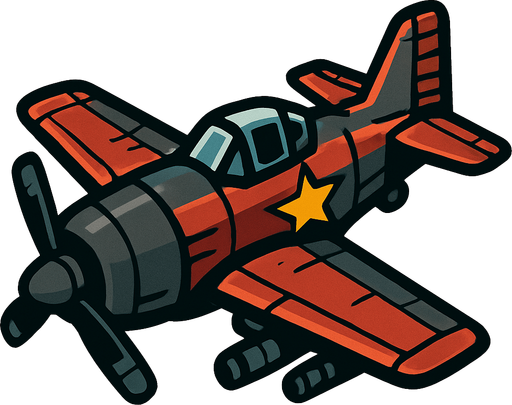 Enemy Plane.
In-Game asset.  2d.  High contrast.  No shadows