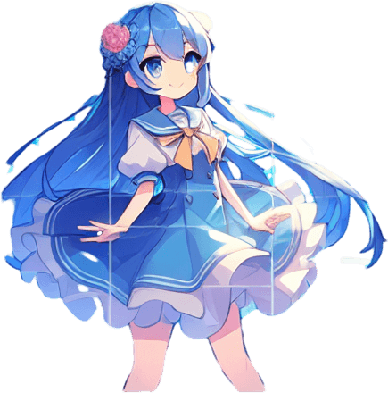 anime style blue water.
Single Game Texture.  In-Game asset.  2d.  Blank background.  High contrast.  No shadows