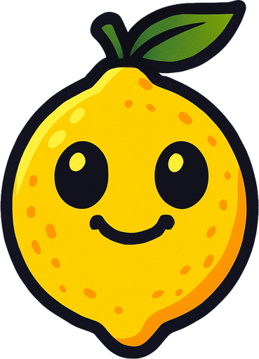 Lemon with face.
In-Game asset.  2d.  High contrast.  No shadows