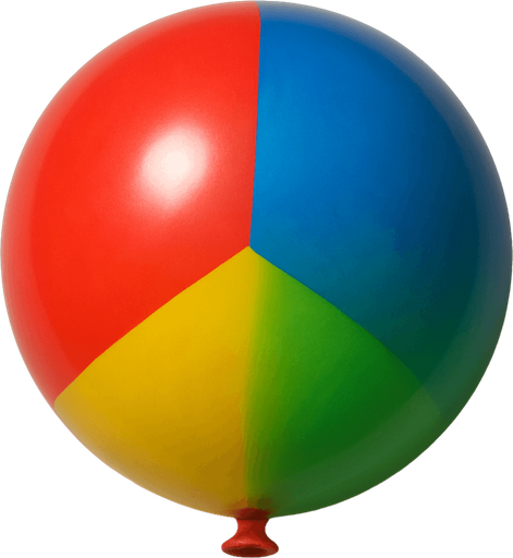 Renkli yuvarlak Balon, üstten görünüm, Gerçekçi, yazısız..
In-Game asset.  High contrast.  No shadows