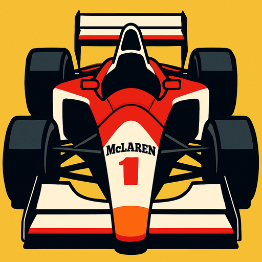 mclaren f1 race car vertical.
In-Game asset.  2d.  High contrast.  No shadows