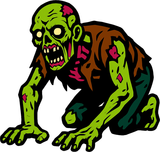 crawler zombie.
In-Game asset.  2d.  High contrast.  No shadows