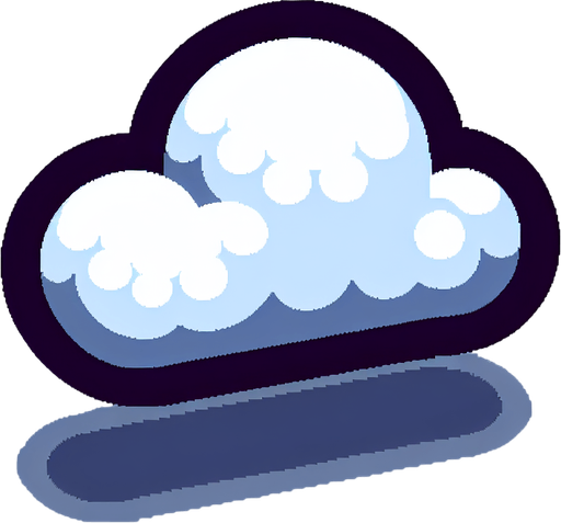 One single Fluffy cloud viewed from the top.
Single Game Sprite.  No background. No shadow