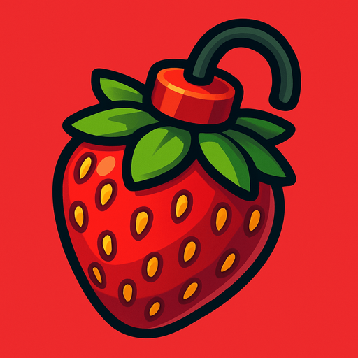 Çilek şeklinde bomba.
In-Game asset.  2d.  High contrast.  No shadows