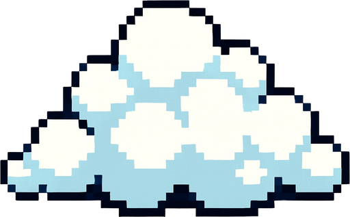 Creame una nubes pixelar.
In-Game asset.  2d.  High contrast.  No shadows