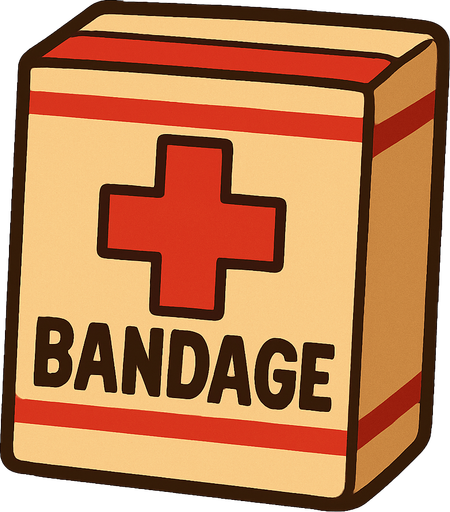 Bandaj paketi.
In-Game asset.  2d.  High contrast.  No shadows