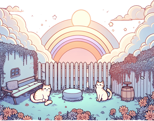 Cat heaven with no cats in picture. Line art. Pastel colors.
Single Game Texture. In-Game asset. 2d. Blank background. High contrast. No shadows.