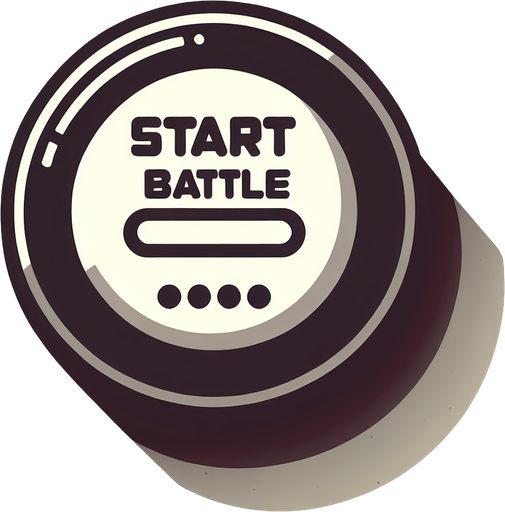 A start Battle button Single Game Texture. In-Game asset. 2d. Blank background. High contrast. No shadows.
