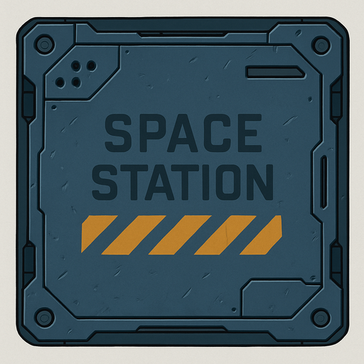 A metal plate working as the ground for a space station.
In-Game asset.  2d.  High contrast.  No shadows