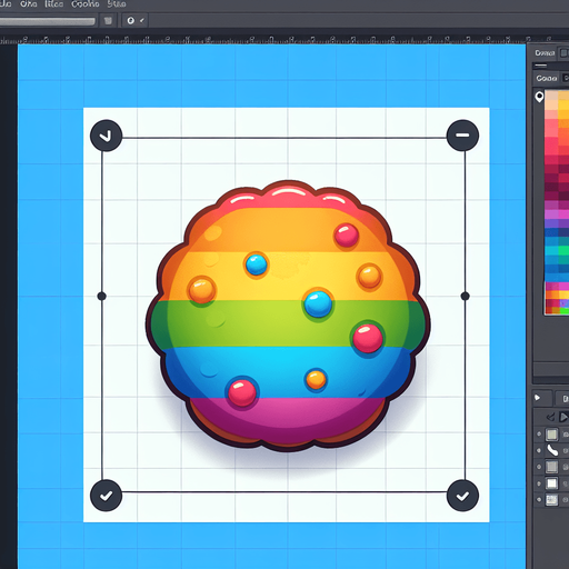 Rainbow cookie.
Single Game Texture.  In-Game asset.  2d.  Blank background.  High contrast.  No shadows