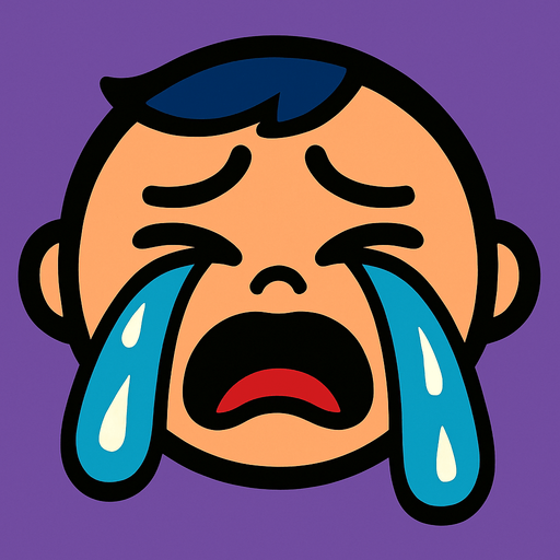 cry face.
In-Game asset.  2d.  High contrast.  No shadows