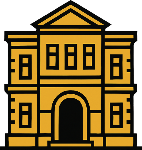 A building.
In-Game asset.  2d.  High contrast.  No shadows