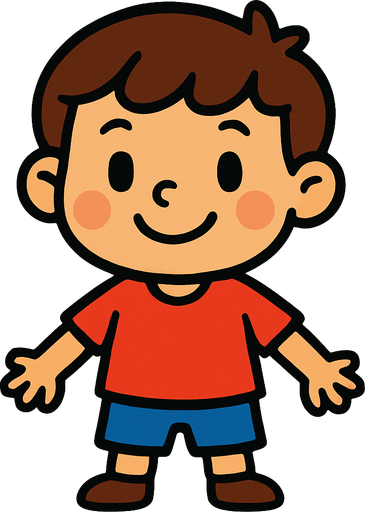 çocuk insan.
In-Game asset.  2d.  High contrast.  No shadows